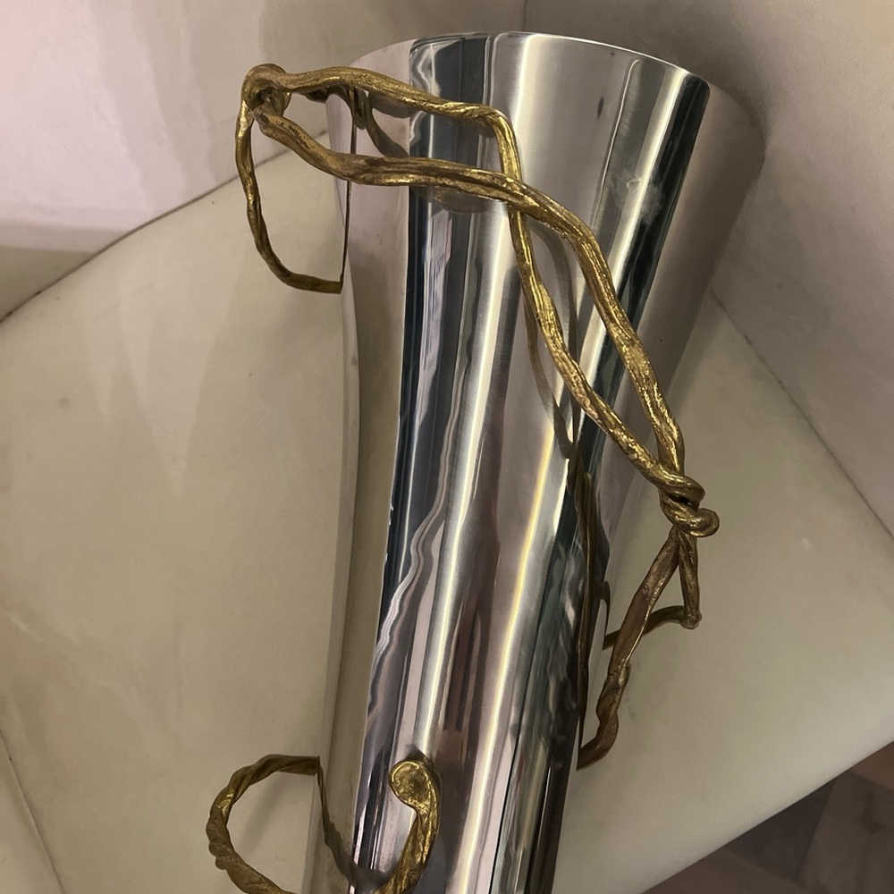 Michael Aram Vase Silver And Gold Ginkgo